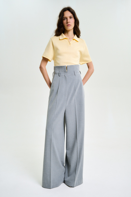 Футболка-поло вязаная YELLOW